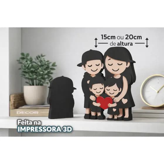 Enfeite - Peça Decorativa Família Feliz - Estátua Presente Dia das Mães/Pais/ Dia dos Namorados- Decoração em família