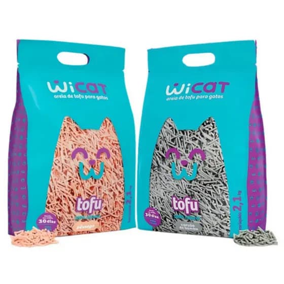 Areia Higiênica para Gatos Tofu Wicat Com Fragrância De Pêssego 2,1kg