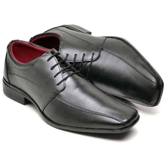 sapato social masculino cadarço preto bico fino italiano topflex