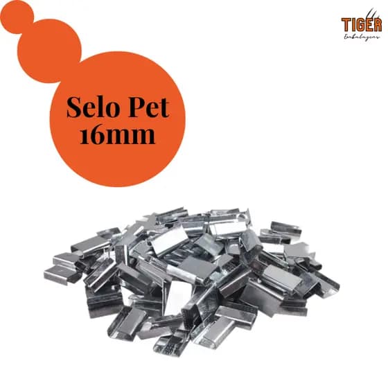 Selo, Lacre De Aço Metal Para Fita De Arquear Pp Preta 16 Mm