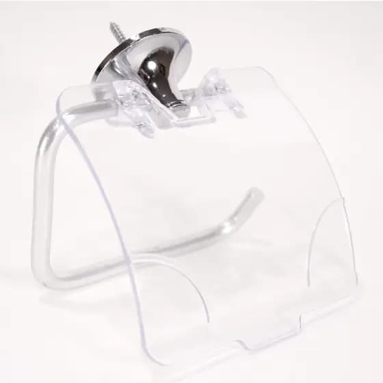 Papeleira Porta Papel Suporte Higiênico com Tampa Acrílica Cromada