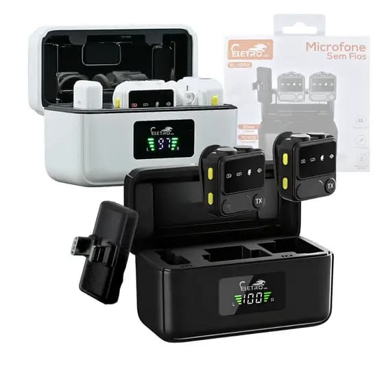 Microfone de Lapela Conector Duplo com Redução de Ruído EL-1852