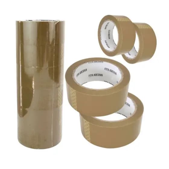 Fita Adesiva Marrom 48mm x 45mts para Enbalarem Caixas Multiuso Casa Escritório Utilidades