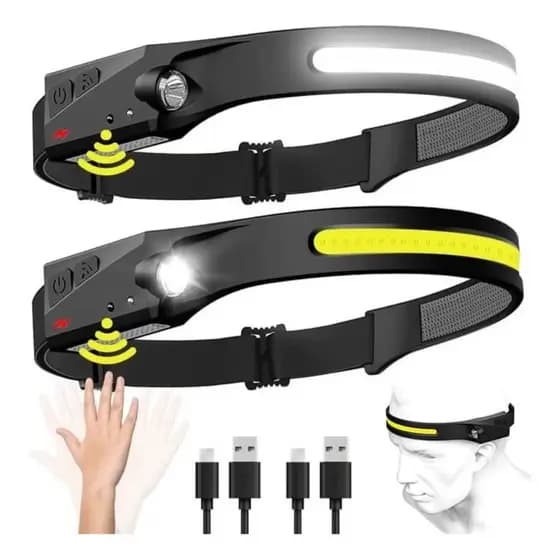 Farol Lanterna De Cabeça Ditap Mix USB Bike Trilha Pesca Camping Forte Sensor De Mão Led Potente