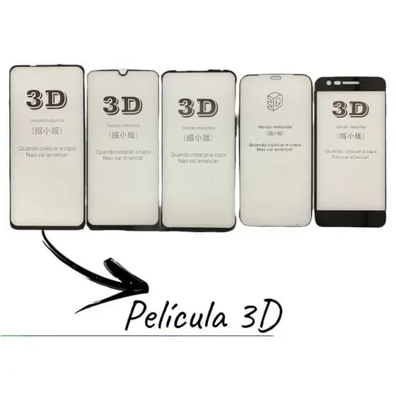 Película 3D Vidro Xiaomi Redmi Note 13/Note 14/Note 9/Note 12/Note 10/Note 11/X6 Pro/13C/12C/X7 Pro/14C/X5 Pro