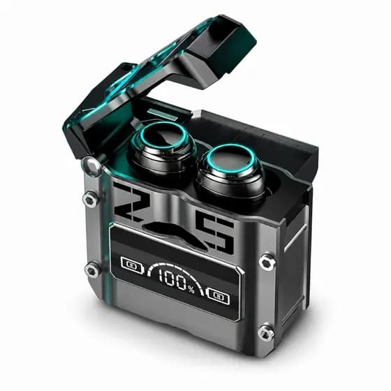 Fone De Ouvido Bluetooth5.3 M25 TWS Sem Fio Gamer Com Tela LED Som Surround Case Carregador Portátil Preto