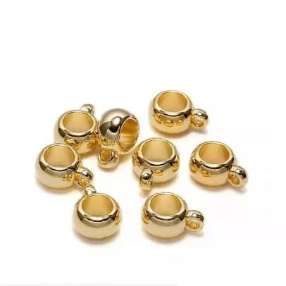 Miçanga Entremeio canequinha para Bijuteria artesanato dourada ou prata 6mm ou 8mm em ABS 100 peças