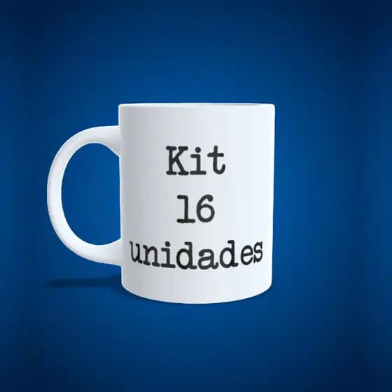 Kit 16 canecas cerâmica 325ML personalizadas - Escolha Entre Nossas Artes ou Envie a Sua