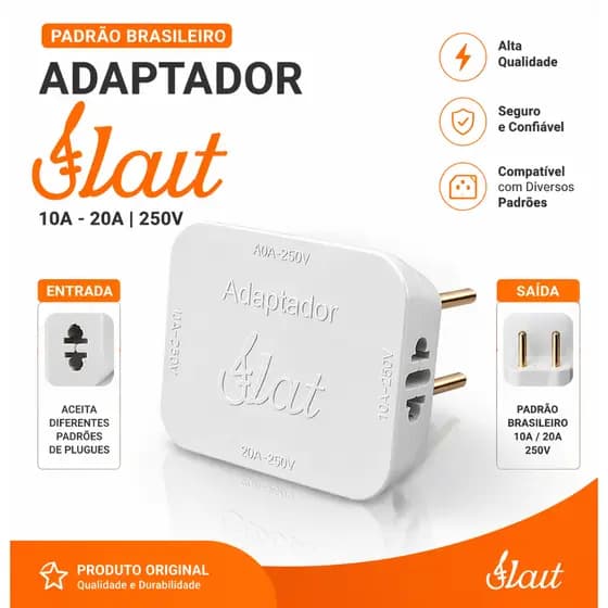 Kit 3 Adaptador Em T Para Tomada 10a 20a Universal Seguro Compacto Slim 110v/220v