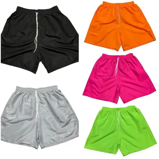 Short Masculino Bermuda Lisa Tactel Liso Praia Neon Masculino Promoção Verão