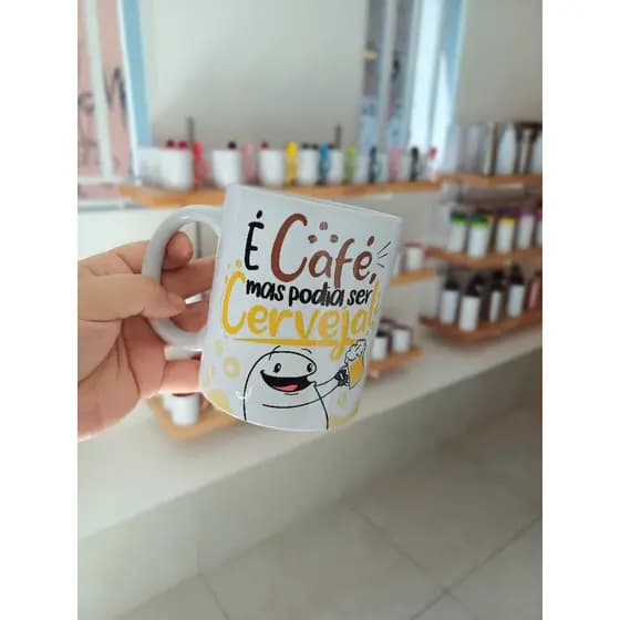 Caneca Personalizada Flork - É Café Mas Poderia Ser Cerveja - Com Nome!!!