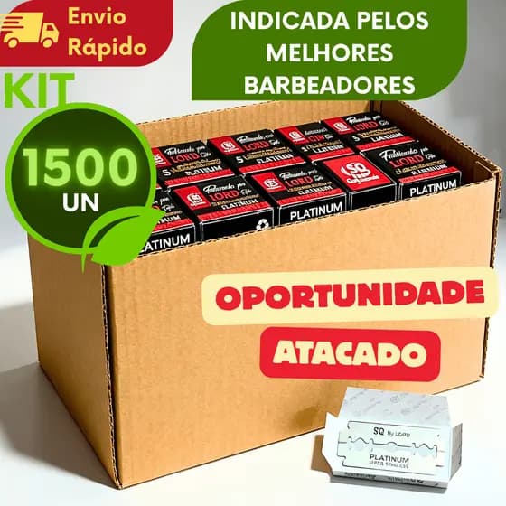 Caixa Fechada Lâmina de Barbear LORD - KIT 1500/1000/500/300 Para uso Profissional Dia das Mães