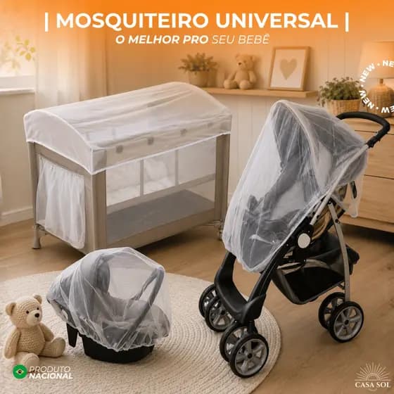 MOSQUITEIRO UNIVERSAL COM ELÁSTICO | CARRINHO | BEBE CONFORTO | PROTEÇÃO ANTI-INSETOS