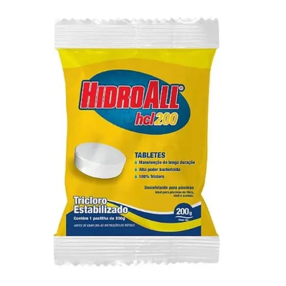 PASTILHA DE CLORO HCL TAB 200G HIDROALL