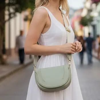 Bolsa Feminina meia-lua arredondada e rígida com alca ombro