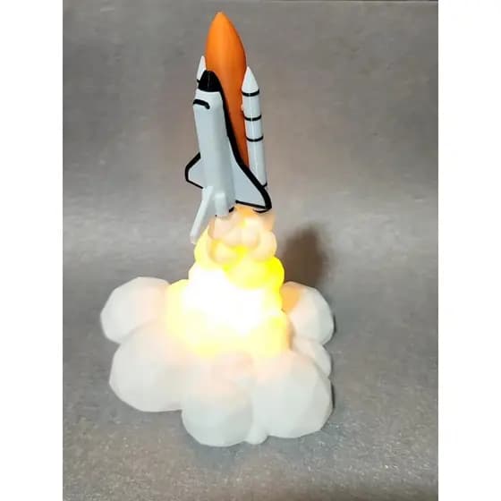 Ônibus Espacial em Decolagem – Modelo Decorativo Colecionável e Lâmpada LED