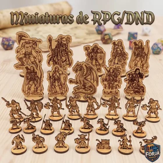 Kit Miniaturas RPG 2D - MDF Personalizado - Monte seu Kit Como Quiser!