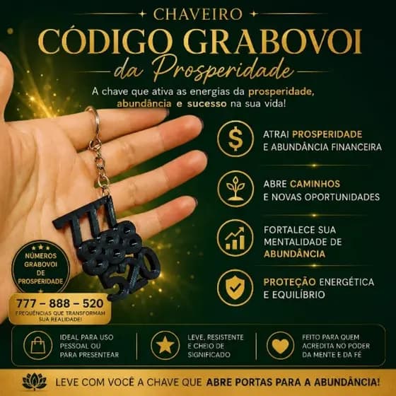 chaveiro 520 grabovoi código da prosperidade e abundância
