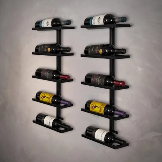Kit 2 Adegas Mini Bar Suporte de Parede Para 10 Garrafas de Vinhos com Kit Para Instalação