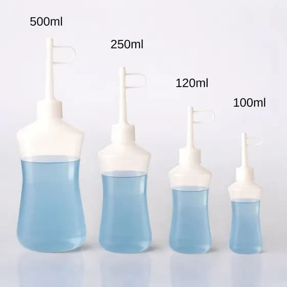 Frasco Almotolia Pisseta Bico Fino Para Aplicação/Armazenamento Diversos Tamanhos 100ML/250ML/500ML.