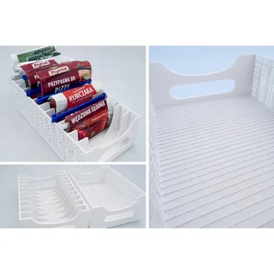 Organizador de Temperos e Sachês para Despensa e Armário de Cozinha 13,5 e 10 cm (Branco/Preto)