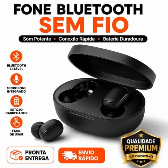 Fone De Ouvido Bluetooth Sem Fio Original — Conexão Instantânea e Som Profissional!