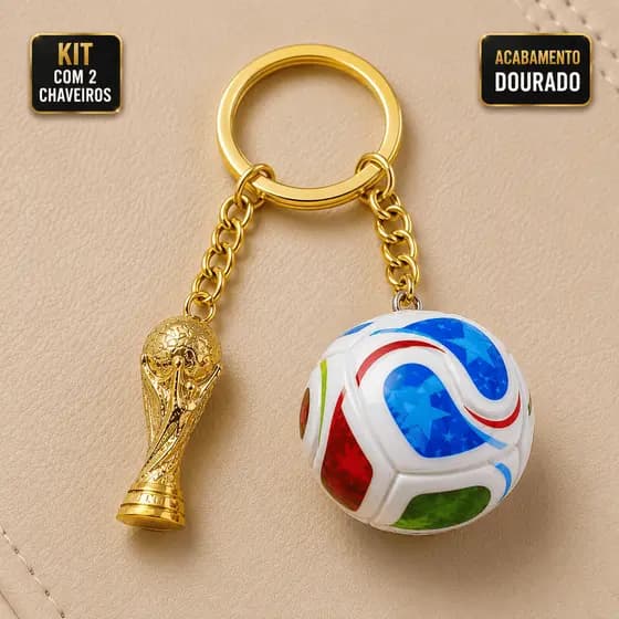 Chaveiro Futebol Taça Mundial Bola Copa 2026 Presente Colecionável Lembrancinha