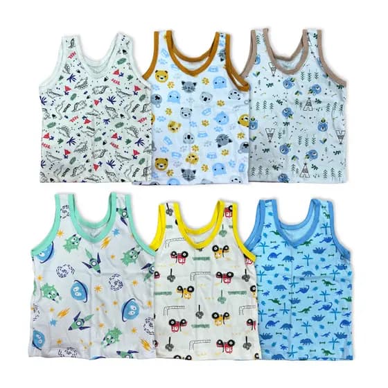 Camisetas Regatas Bebê Masculino Kit 6 Peças Blusa Verão Infantil Menino Roupa Calor Tamanhos P M G