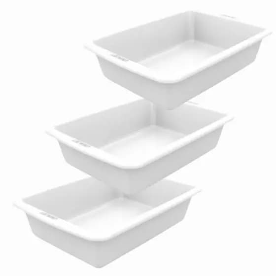 Kit 3 Bandejas Branca Organizador Frios Bandeja Carne Açougue 7,5 Litros