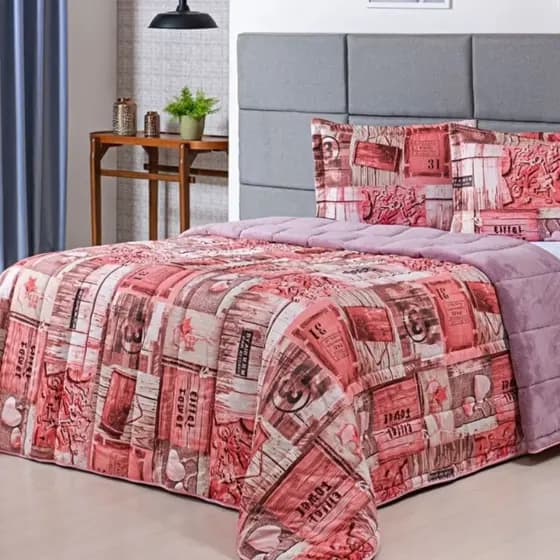 EDREDON CASAL ESTAMPADO AVULSO 1PEÇA (ESTAMPAS SORTIDAS)
