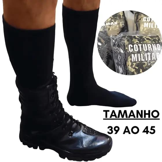 Kit 3/5/12 Pares De Meias Cano Longo Grossas Coturno Inverno Reforçada Meiao Militar