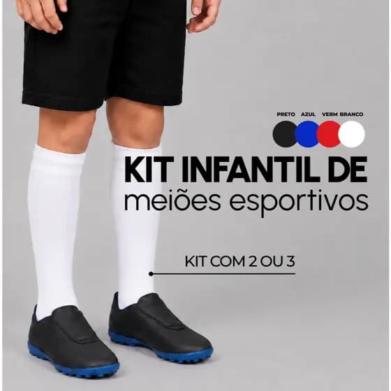 Kit Com 2 Ou 3 Meião De Futebol Esportivo Infantil e Juvenil Longo 24 ao 36 Esporte