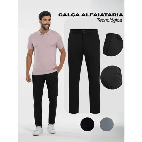 Calca Alfaiataria Masculina Premium com Elastano Esporte Fino Bolso Invisivel