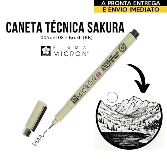 (Original) Caneta Sakura Pingma Micron Importada Japão Unidade Tamanhos Variados