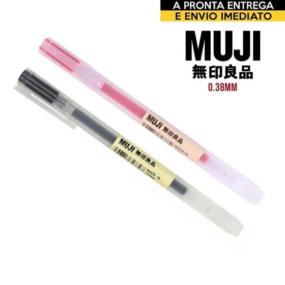 Caneta Muji 0.38mm Cores (Preta + Vermelha)