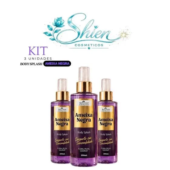 Kit 3 Body Splash Ameixa-Negra 200ml - Bell Corpus