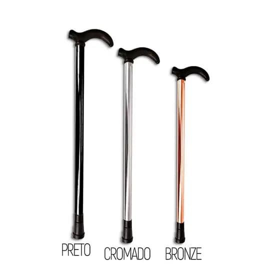 Bengala Bastão Ortopédico De Alumínio 80cm Até 100kg - Ideal para pessoas entre 1,70 a 1,79 de altura.