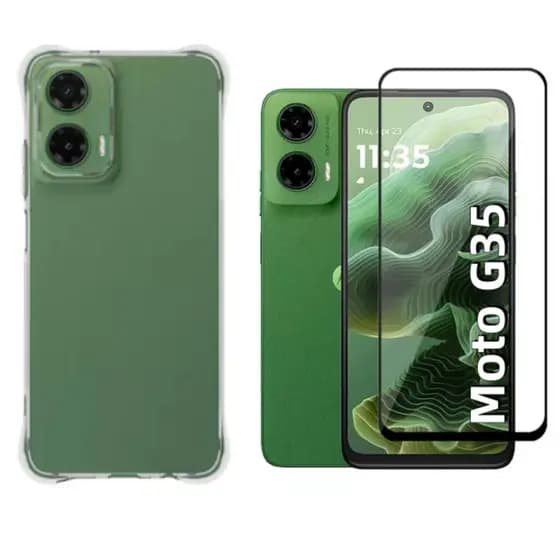 Kit Para Moto G35 - Película 3d + Capa Tpu