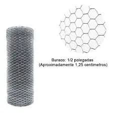 Tela Hexagonal Viveiro 10mt x 1,0mt(Fio 24 0,56mm / Malha 1,25cm) Calopsita Hamsters Passaros de pequeno porte.