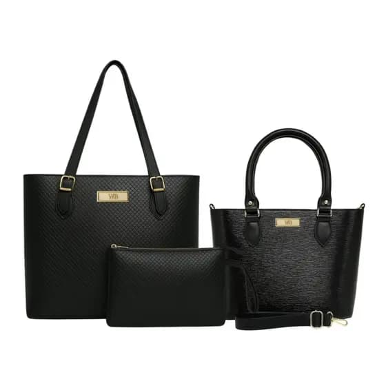 Kit bolsas feminina grande + bolsa tote média + Necesser
