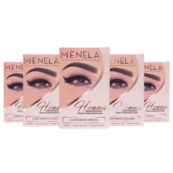 Henna Sobrancelha Menela 2,5g Com Fixador - Escolha sua Cor