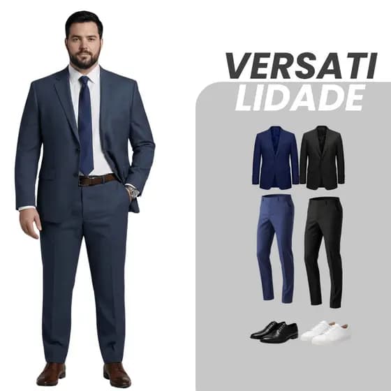 Terno Alfaiataria Masculino Plus Size Premium Tecido Tecnologico Elastano Italiano Executivo