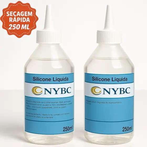Cola De Silicone Líquida Artesanato Nybc 250 ML Bico Fino Artesão Transparente Original