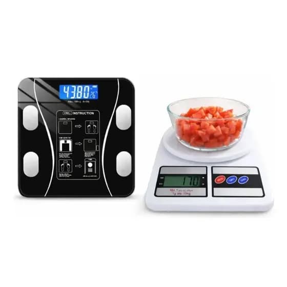 Balança Bioimpedância 180 Kg + Balança Cozinha Digital 10 Kg - Escolha a sua