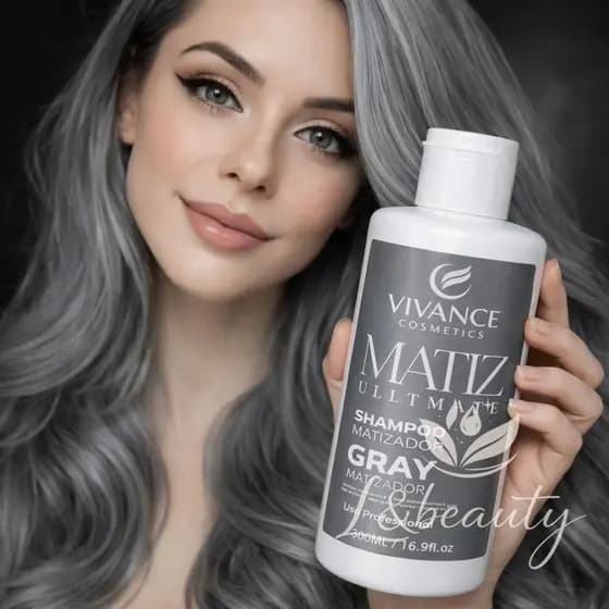 Shampoo Matizador Gray Vivance 300ml Prateado Impecável com Diga Adeus ao Amarelado: