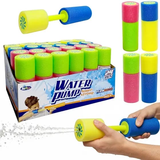 24 Arminha Lança Água Mini Tubo Jato 15cm Lembrancinha Festa