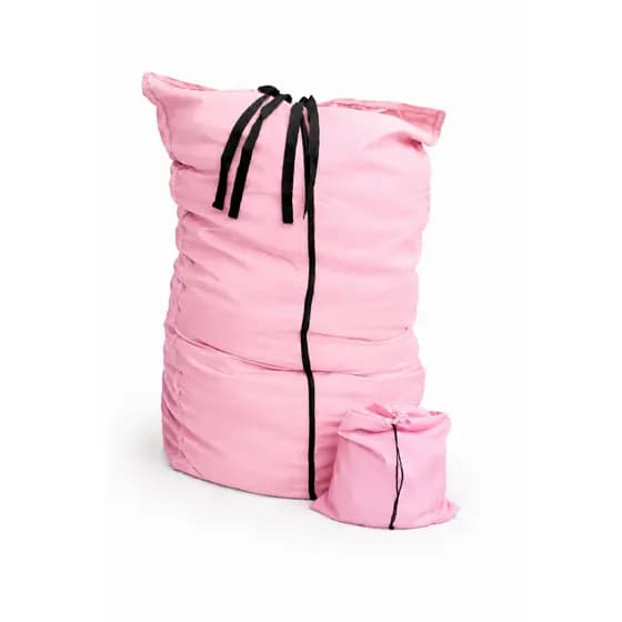Bolsa Coletor bolinhas Rosa bebê 1,5x1,5 zíper