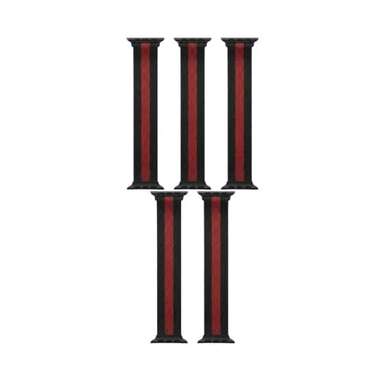 Kit 5 Pulseiras Aço Smart Watch 42/44mm Preto E Vermelho Vermelho E Preto 2.5 Cm