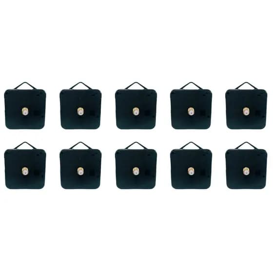 Kit De 10 Máquina P/montar Relógio De Parede Preto - Preto - Preto