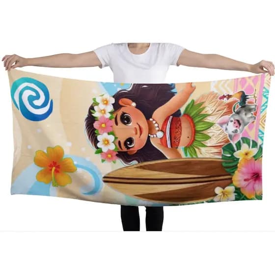 Toalha de Praia Infantil MOANINHA BABY 70X140cm Secagem Rápida Praia Piscina